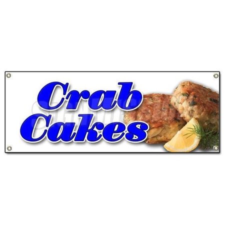SIGNMISSION CRAB CAKES BANNER SIGN crabs cake seafood signs Maryland fried sandwich B-Crab Cakes